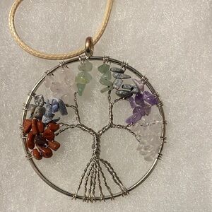 Chakra Gemstone Tree of Life Pendant Necklace